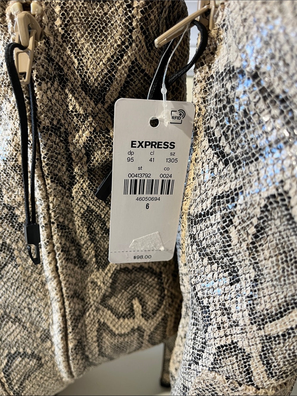 Express Snake-Print Boots in Gray and Black - Picture 5 of 14